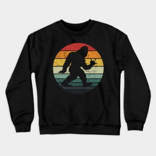 Bigfoot Hang Loose Sasquatch Yeti Retro Sunset Crewneck Sweatshirt